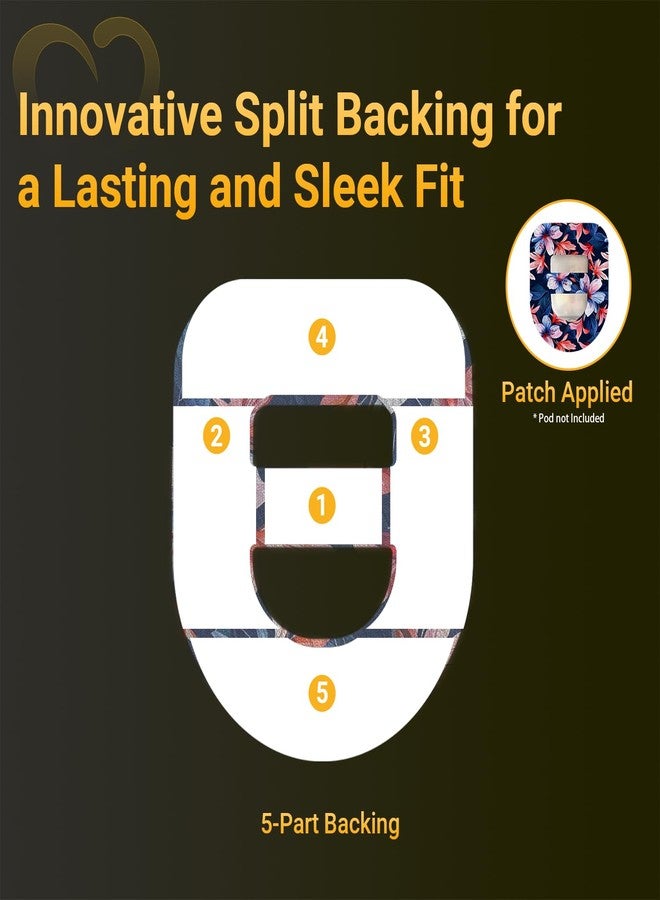 Amolyfe Omnipod 5 Adhesive Patches Waterproof, 20 Pack Amolyfe Omnipod Overpatches with Stretchable Strap, Breathable, Long-Lasting Medical Adhesive, Premium Hinged Tin (B.Flower) - Image 5